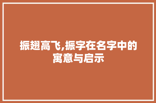 振翅高飞,振字在名字中的寓意与启示