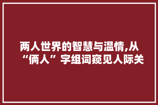 两人世界的智慧与温情,从“俩人”字组词窥见人际关系的真谛