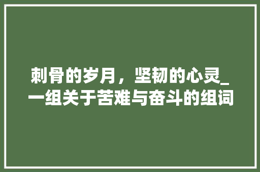 刺骨的岁月，坚韧的心灵_一组关于苦难与奋斗的组词赏析