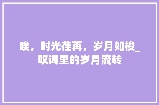 唉，时光荏苒，岁月如梭_叹词里的岁月流转