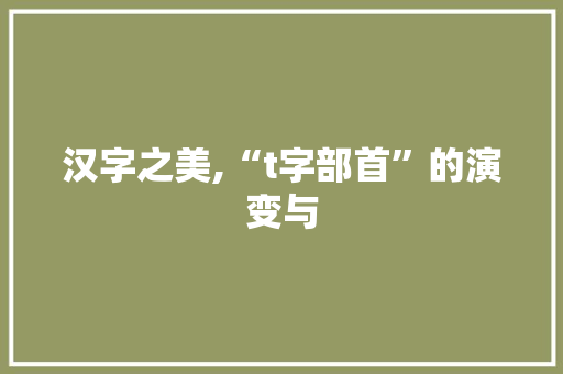 汉字之美,“t字部首”的演变与