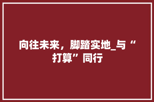 向往未来，脚踏实地_与“打算”同行