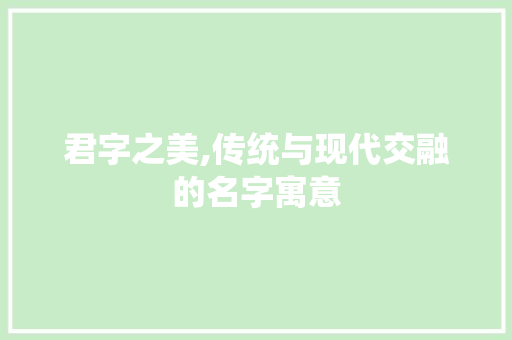 君字之美,传统与现代交融的名字寓意