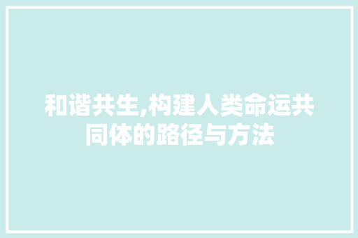 和谐共生,构建人类命运共同体的路径与方法