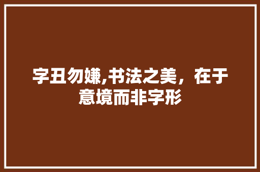 字丑勿嫌,书法之美，在于意境而非字形