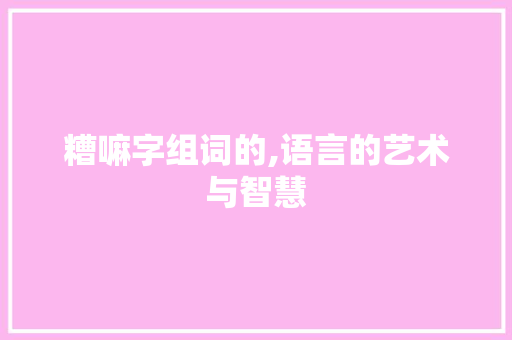 糟嘛字组词的,语言的艺术与智慧
