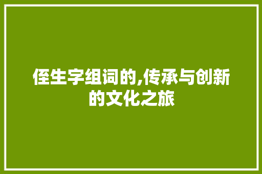 侄生字组词的,传承与创新的文化之旅