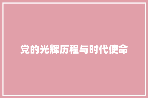 党的光辉历程与时代使命