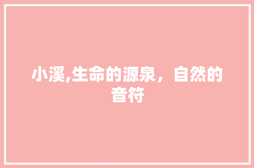 小溪,生命的源泉，自然的音符
