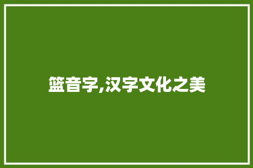 篮音字,汉字文化之美