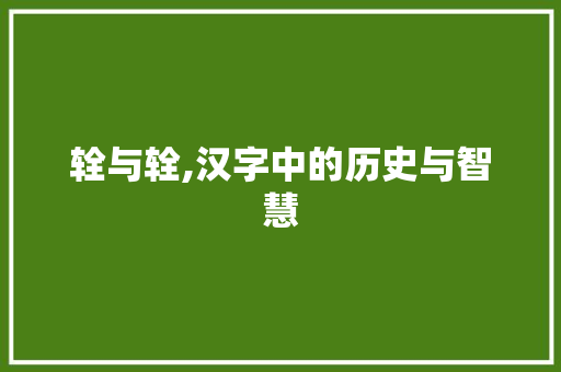 辁与辁,汉字中的历史与智慧