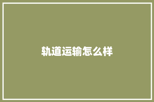 轨道运输怎么样