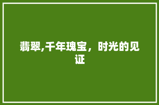 翡翠,千年瑰宝，时光的见证 项目管理范文