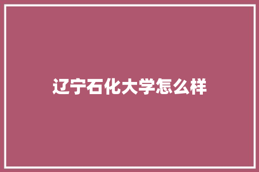 辽宁石化大学怎么样