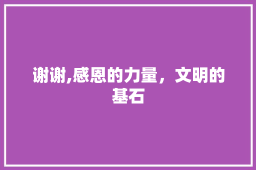 谢谢,感恩的力量，文明的基石 合同协议范文