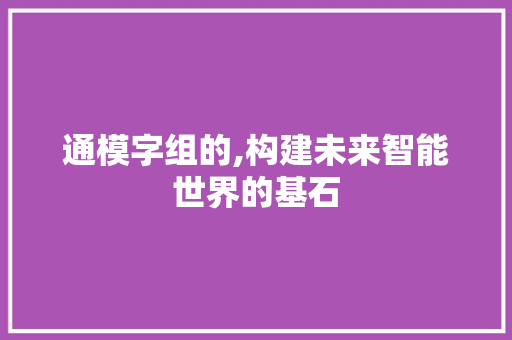 通模字组的,构建未来智能世界的基石
