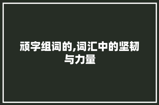 顽字组词的,词汇中的坚韧与力量