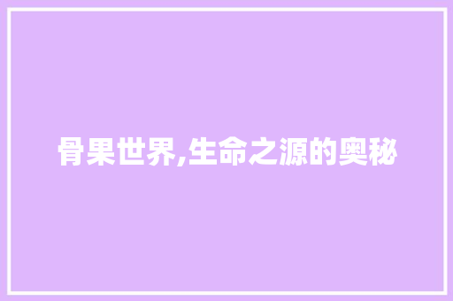 骨果世界,生命之源的奥秘