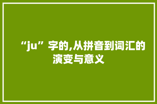 “ju”字的,从拼音到词汇的演变与意义