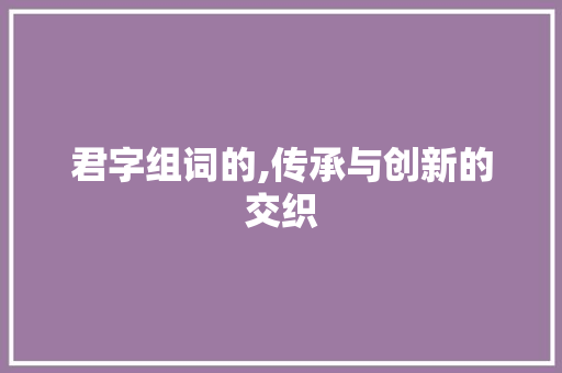 君字组词的,传承与创新的交织