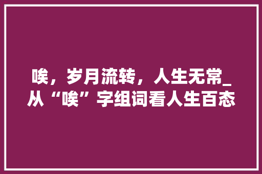 唉，岁月流转，人生无常_从“唉”字组词看人生百态