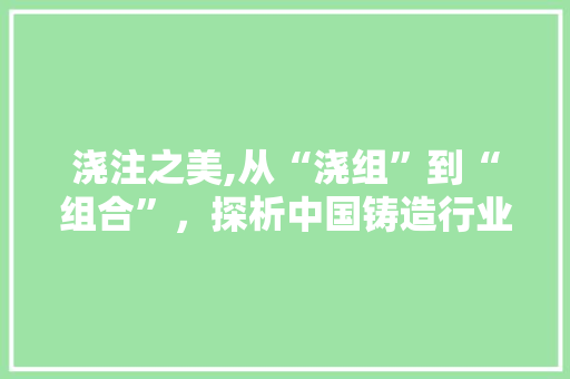 浇注之美,从“浇组”到“组合”，探析中国铸造行业的发展历程