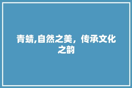 青蜻,自然之美，传承文化之韵