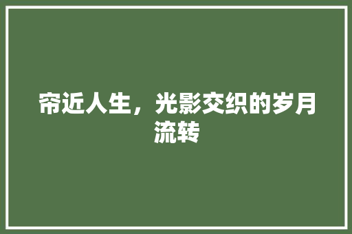 帘近人生，光影交织的岁月流转