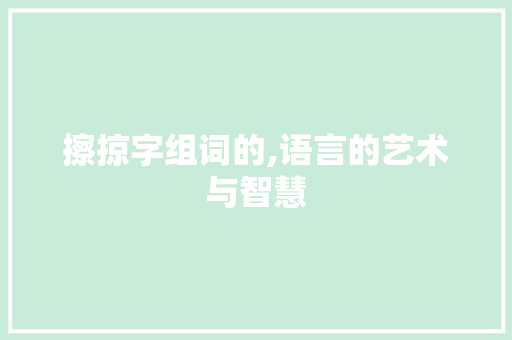 擦掠字组词的,语言的艺术与智慧