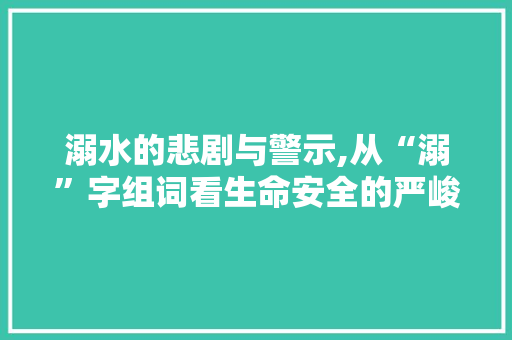 溺水的悲剧与警示,从“溺”字组词看生命安全的严峻挑战