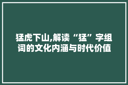 猛虎下山,解读“猛”字组词的文化内涵与时代价值