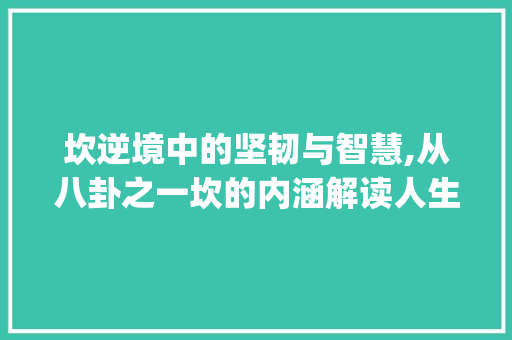 坎逆境中的坚韧与智慧,从八卦之一坎的内涵解读人生哲学_八卦之一坎字的意思