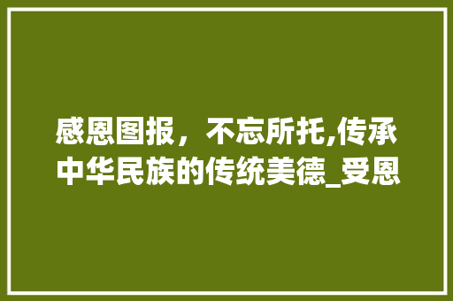 感恩图报，不忘所托,传承中华民族的传统美德_受恩斯报不忘所字的意思