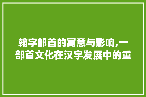 翰字部首的寓意与影响,一部首文化在汉字发展中的重要作用_带翰字的部首是什么意思