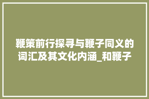 鞭策前行探寻与鞭子同义的词汇及其文化内涵_和鞭子一样意思的字