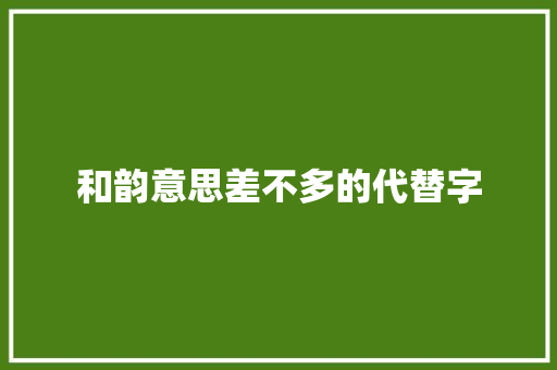 和韵意思差不多的代替字