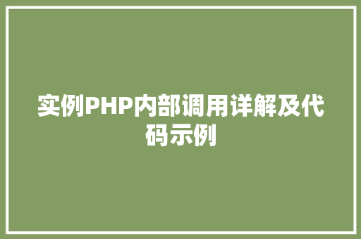 实例PHP内部调用详解及代码示例