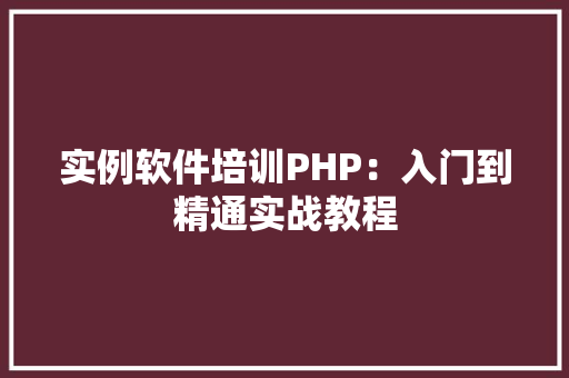 实例软件培训PHP：入门到精通实战教程