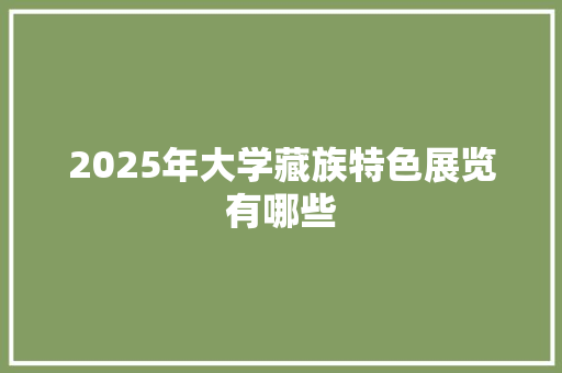 2025年大学藏族特色展览有哪些