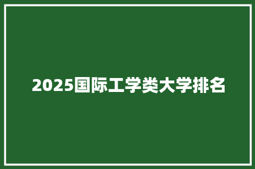 2025国际工学类大学排名