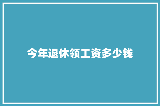 今年退休领工资多少钱