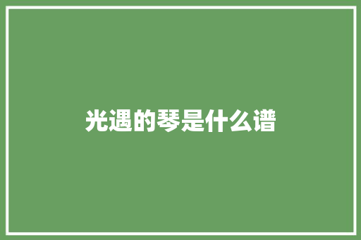 光遇的琴是什么谱