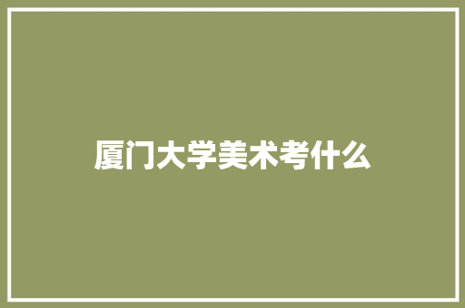 厦门大学美术考什么