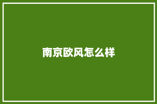 南京欧风怎么样