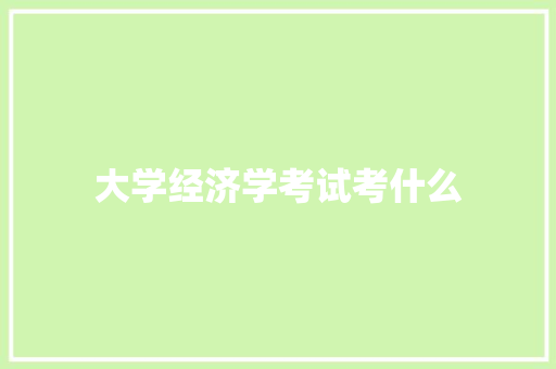 大学经济学考试考什么
