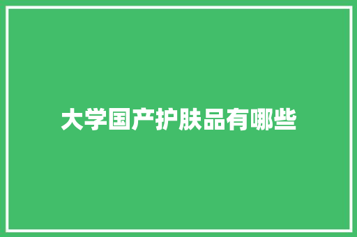 大学国产护肤品有哪些