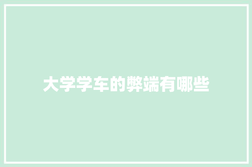 大学学车的弊端有哪些