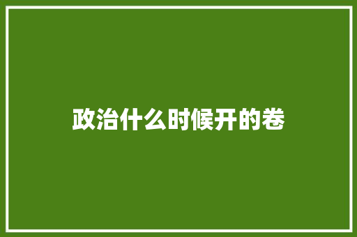 政治什么时候开的卷