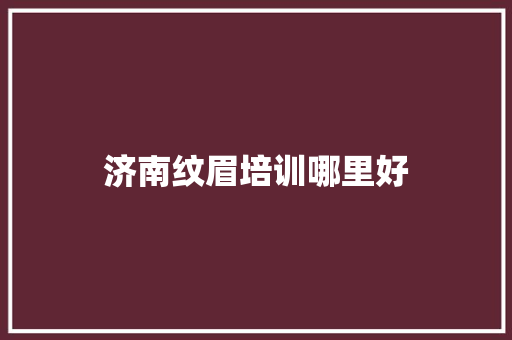 济南纹眉培训哪里好