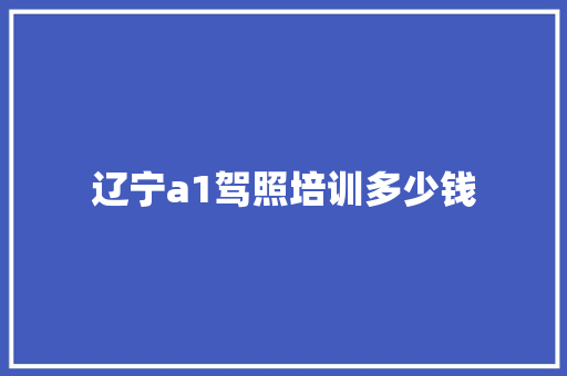 辽宁a1驾照培训多少钱